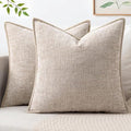 MIULEE Decorative Couch Throw Pillow Covers 20x20 Inch Taupe 2 Pack by MIULEE