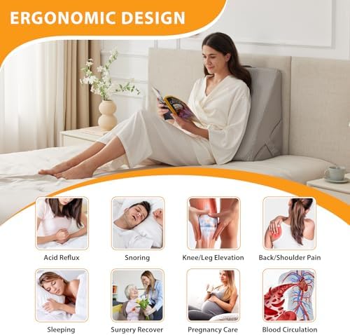 Ruqmuis Wedge Pillow Set for After Surgery, Adjustable 9&12 Inch Bed Wedge - Image 6