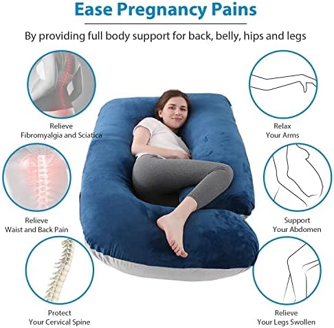 Jcickt Pregnancy Pillow for Sleeping, 59 inch J/U-Shaped Maternity Pillow - Image 3