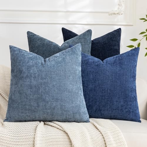 Set of 4 Soft Textured Decorative Throw Pillow Covers 24x24 Inch Cozy Farmhouse by Cozoomy