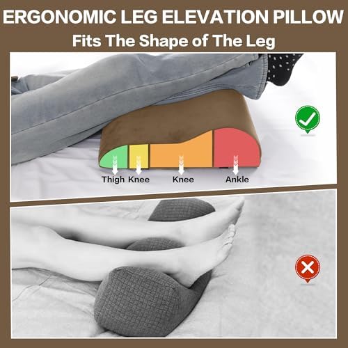 HOMBYS Extra Large Recliner Leg Pillow, Foam Foot Rest Cushion Wave Shape - Image 4