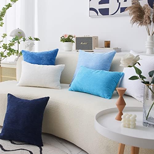 Home Brilliant Blue Decorative Pillows Large Throw Pillow Cover - Image 6