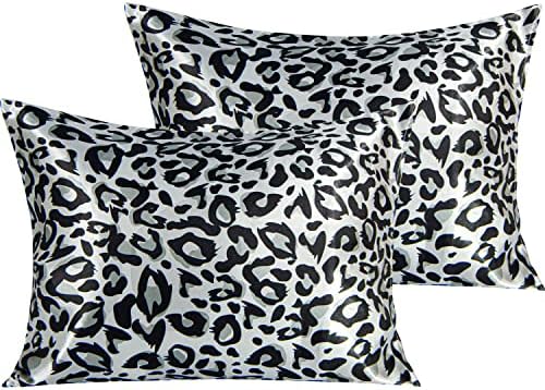 NTBAY Standard Satin Leopard Printed Pillowcases by NTBAY