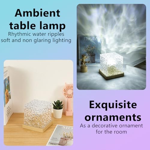 Ocean Wave Lights Projector Rechargeable, Touch Cube Color Changing Light with 16 Colors 4 Modes Dimmable Cordless Mood Lamp for Shower, Ambient Lighting for Bedroom and Bathroom - Image 6