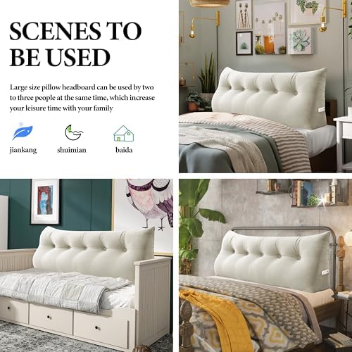 Daneey Headboard Pillow King, Triangular Wedge Pillow Headboard, Wedge - Image 6