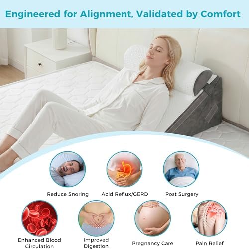BDEUS 3PCS Wedge Pillow Set for After Surgery, Back Pillow for Bed Sitting up - Image 5