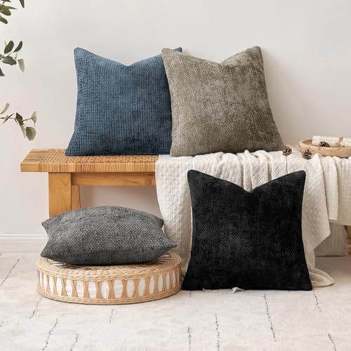 MIULEE Decorative Couch Throw Pillow Covers 20x20 Inch Navy Blue 2 Pack - Image 4
