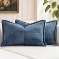 MIULEE Decorative Lumbar Throw Pillow Covers 12x24 Inch Blue 2 Pack by MIULEE