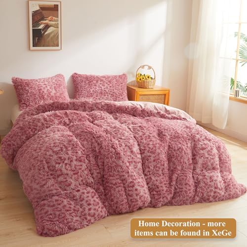 XeGe 20x54 Fluffy Faux Fur Cheetah Print Body Pillow Cover, Leopard Pink - Image 7