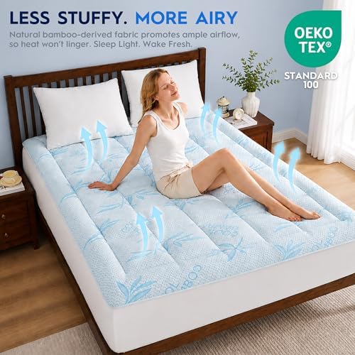 Waterproof Mattress Pad King Size, Mattress Topper Cooling - Image 4