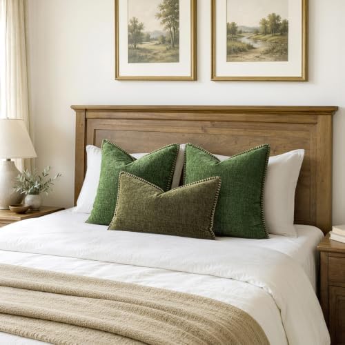 MIULEE Decorative Euro Sham Pillow Covers 26x26 Inch Forest Green 2 Pack - Image 6
