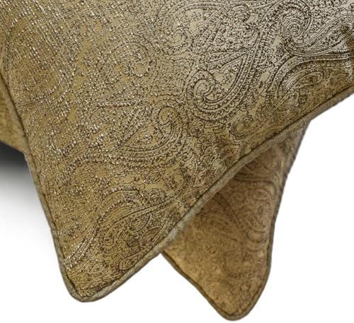 Antique Gold Decorative Lumbar Pillow Cover 12" x 16" | Pack of 2 Contemporary - Image 2