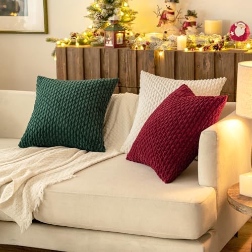 MIULEE Christmas Lumbar Decorative Throw Pillow Covers 12x20 Burgundy - Image 5