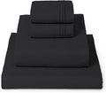 Mellanni Twin XL Sheet Set - 4-Piece Iconic Collection Bedding, (Including 2 Pillowcases), 16-Inch Deep Pocket, Easy Care, Extra Soft, Cooling Sheets, Brushed Microfiber - Black