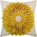 OiseauVoler Decorative 3D Sunflower Throw Pillow Covers 18x18 Inch Yellow by OiseauVoler
