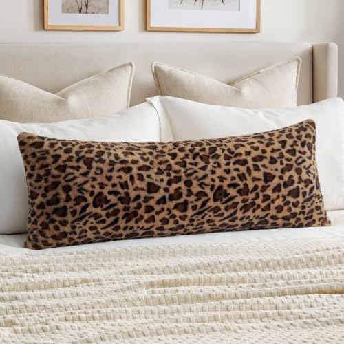 14x36 Cheetah Leopard Print Farmhouse Room Decor Long Lumbar Pillow Cover by CARRIE+HOME
