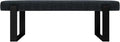VANT Upholstered Bed Bench - Weave Blue Denim - Matte Black - Contemporary Modern, Bedroom Bench Seat, Hallway, or Entryway