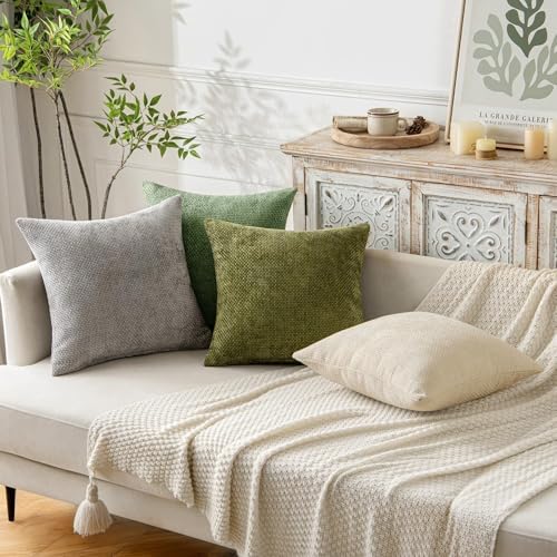MIULEE Decorative Couch Throw Pillow Covers 20x20 Inch Sage Green 2 Pack - Image 3