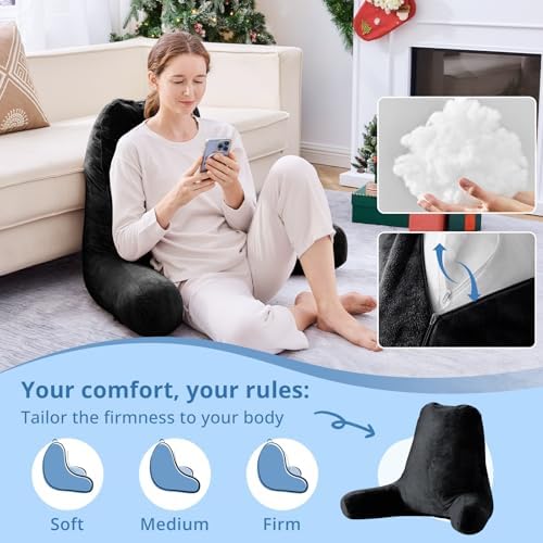 Sasttie Reading Pillow for Bed, Back Pillow for Sitting Up - Image 3