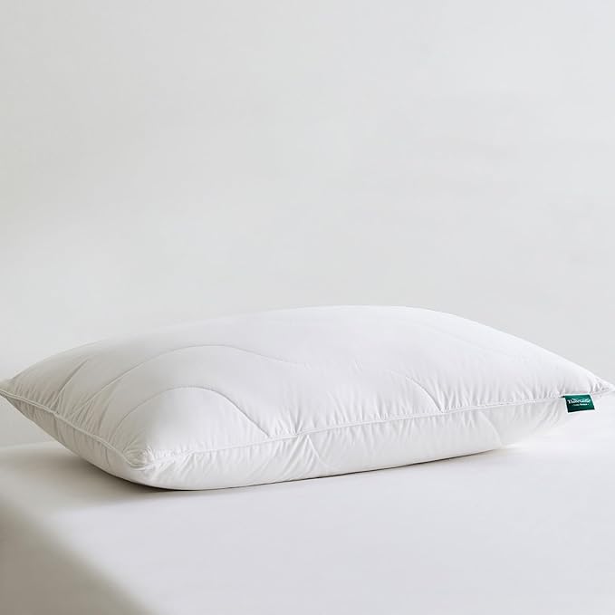 Three Geese White Goose Feather Down Pillows King Size(20x36inches) 2 Pack- 100% Cotton, Medium Firm,Soft Support
