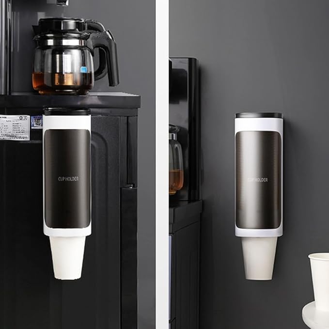 2 Pcs Cup Dispenser Wall Mounted, Bathroom Cup Dispenser Holder for 3oz-9.5oz Disposable Paper and Plastic Cups, Water Cooler Cup Dispenser with Adhesive Plate (Large Green)