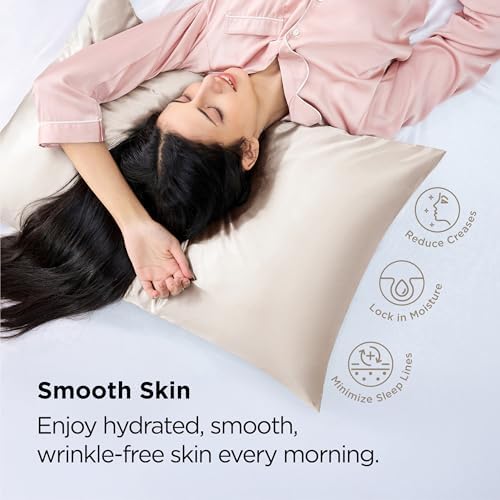 Bedsure Satin Pillowcase with Zipper, King Size Satin Pillow Cases Set of 2 - Image 4