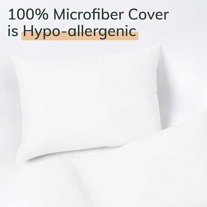 Fern and Willow Queen Size Bed Pillows - Set of 2, 28"x20" - Luxurious Ultra-Soft Cooling Pillow - Hotel Quality, Down Alternative Fill - Ideal Gift for Side, Back & Stomach Sleepers