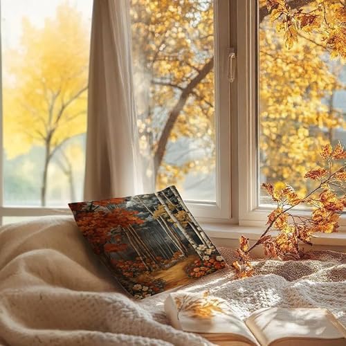 Rustic William Morris Inspired Autumn Forest Decor Throw Pillow Covers 18x18 - Image 6