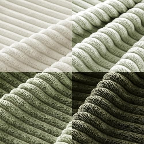 MIULEE Soft Corduroy Decorative Throw Pillow Covers Light Green 20x20 - Image 2