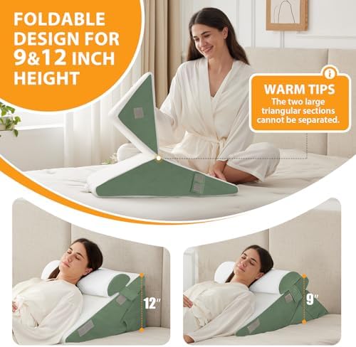 Ruqmuis Wedge Pillow Set for After Surgery, Incline Pillow Wedge for Headboard - Image 4