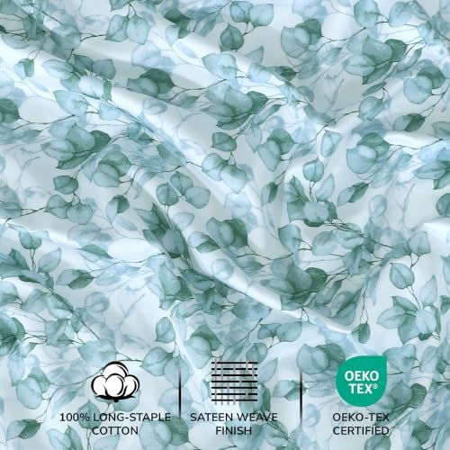 Feather & Stitch 100% Cotton Sateen 500 TC Split King Size Bed Sheet Set - Image 5