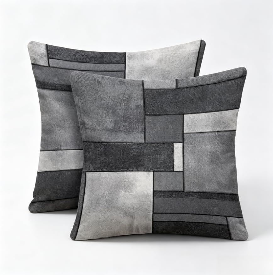 18x18 Inch Modern Grey Geometric Throw Pillow Covers Set of 2 by Unknown