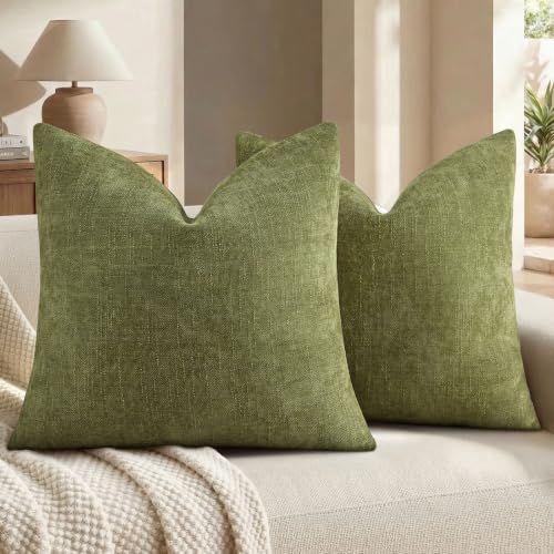 decorUhome Chenille Decorative Throw Pillow Covers 26x26 Set of 2 by decorUhome