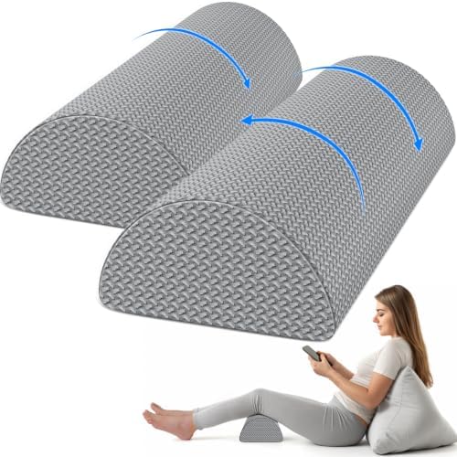 2 Pack Knee Pillow for Back Sleeping Memory Foam Half Moon Bolster Pillow by Unknown