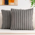 Pack of 2 Faux Fur Christmas Throw Pillow Covers 22x22 Inch, Dark Grey by Unknown