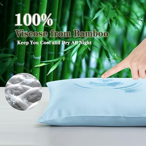 Bamboo Viscose Zipper Pillow Cases Standard Size Set of 2 - Image 3
