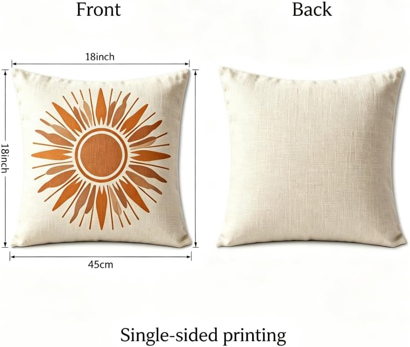18x18 Inch Boho Neutral Throw Pillow Covers Set of 2 - Image 2