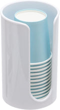 LoveBB Plastic Paper Cup Holder - Small Disposable Cup Dispenser Mouthwash Cup Holder for Bathroom Countertop, White