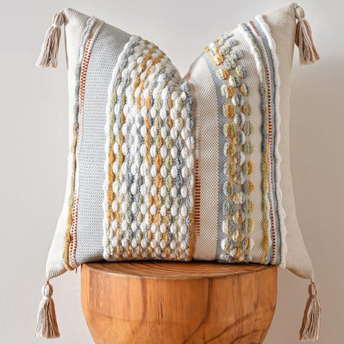AmHoo Chenille Striped Textured Boho Throw Pillow Covers Aesthetic by AmHootextile