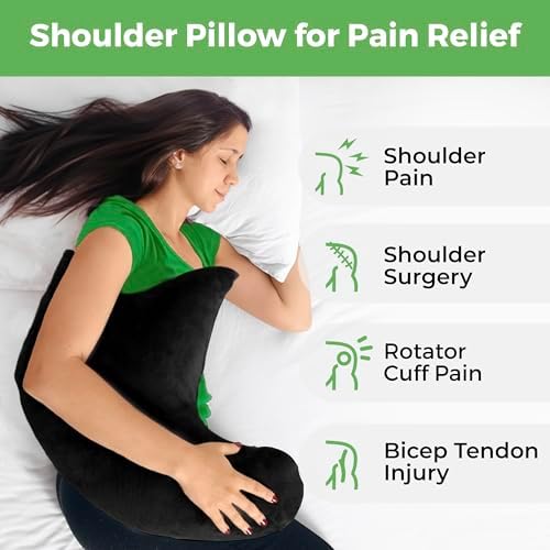 Rotator Cuff Pillow Side-Sleeper Shoulder Arm Support, Washable Cover Black - Image 6
