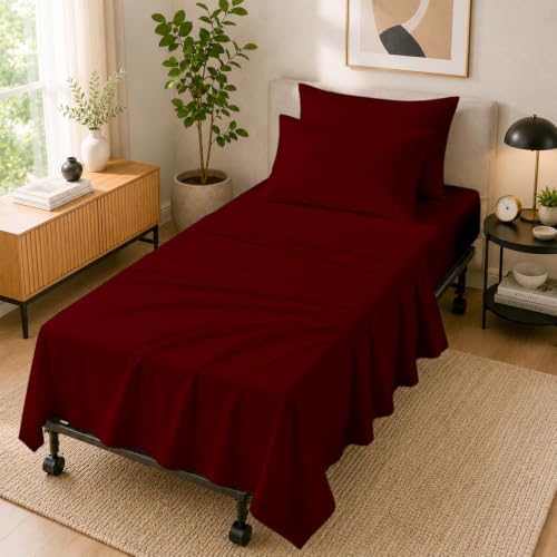 Cottingon 4 PC Cot Sheet Set 33"X75", Egyptian Cotton by COTTINGON