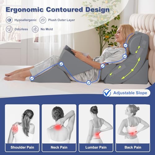 WSOFRLAC 6PCS Multi-Functional Bed Wedge Pillow Kit - Image 3