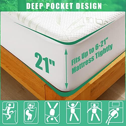 Waterproof Mattress Protector Full Size, Viscose Cooling Breathable Mattress - Image 4