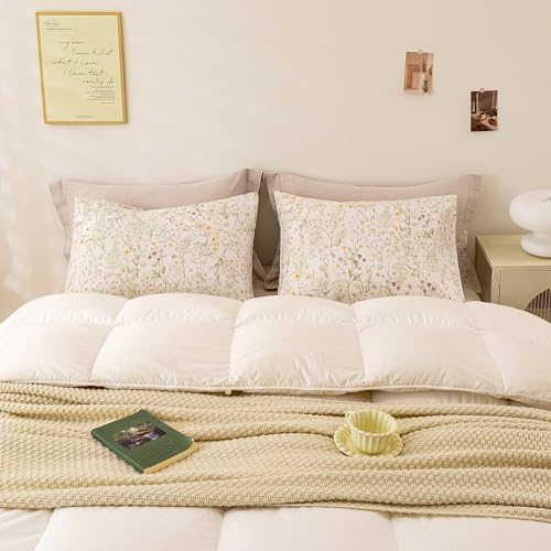 ECOCOTT Floral Pillowcases Standard Size 2 Pack, 100% Washed Cotton Pillow Cases - Image 6