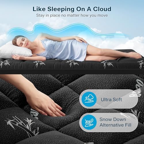 Waterproof Full Size Mattress Topper Viscose Derived from Bamboo, Extra Thick - Image 5