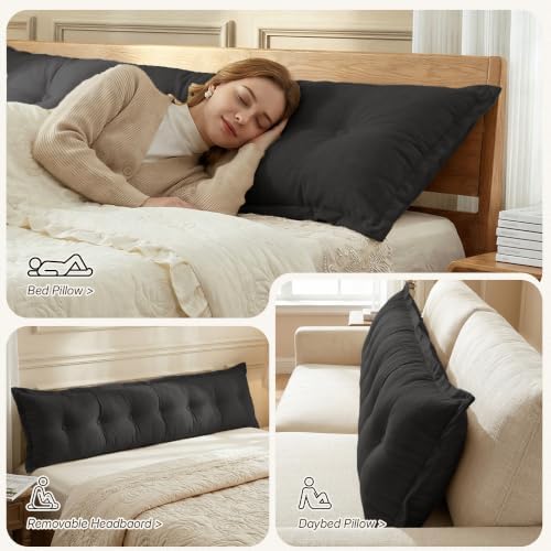 WOWMAX Headboard Pillow Twin XL Dorm Bolster Reading Pillow - Image 3