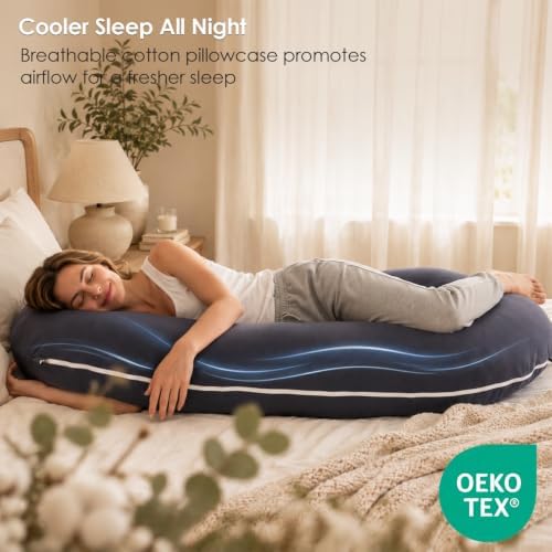QUEEN ROSE Cooling Body Pillow, C Shaped Side Sleeper Pillow - Image 5