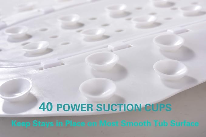 Sfiery Bathtub Pillow, TPE Bath Tub Headrest with Strong Suction Cups, Non Slip,Waterproof for Tub,Head Neck Good Support, White