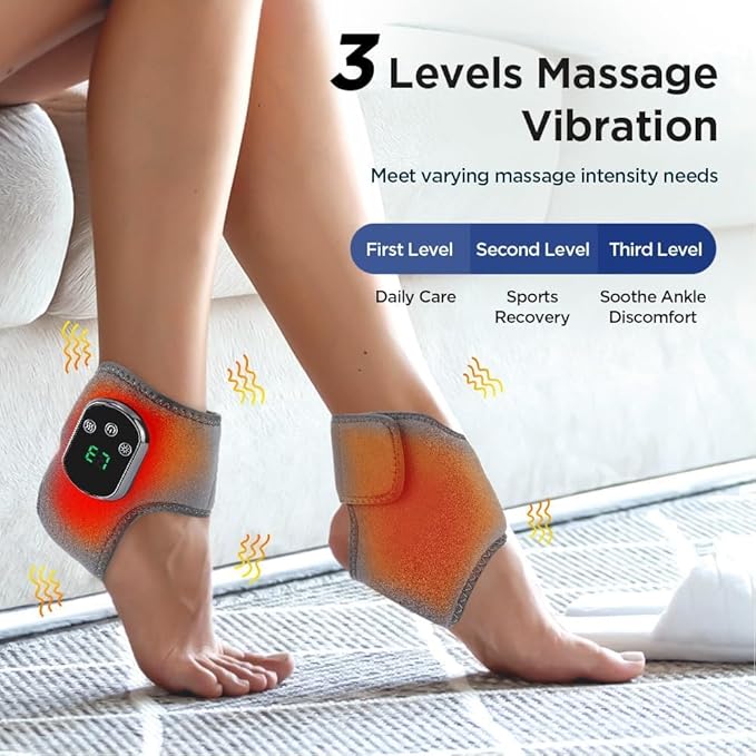 Foot Massager, Foot Triple Method Massager for Neuropathy Pain Relief - Electric Foot Massager with Heat, Compression for Plantar Fasciitis, Muscle Recovery (2 PCS)