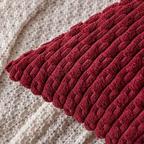 MIULEE Christmas Lumbar Decorative Throw Pillow Covers 12x20 Burgundy - Image 2